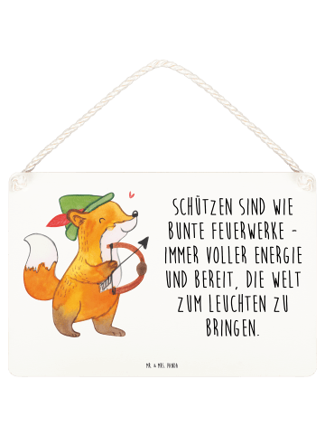 Mr. & Mrs. Panda holzbild Schütze Astrologie mit Spruch in Weiß