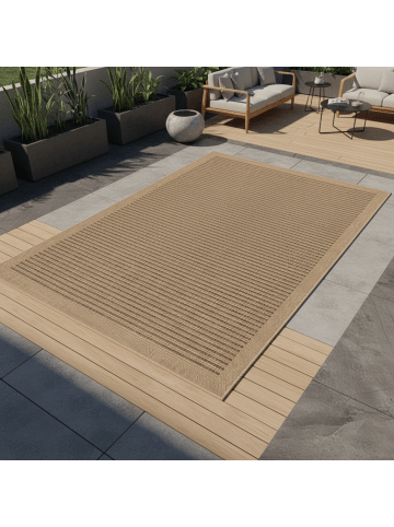 KADIMA DESIGN Teppich Outdoor Flachgewebe Vintage Polypropylen Balkon in Schwarz