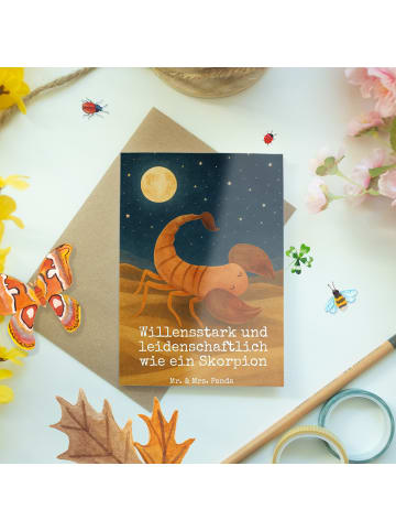 Mr. & Mrs. Panda Klappkarte Sternzeichen Skorpion Design mit Spruch in Weiß