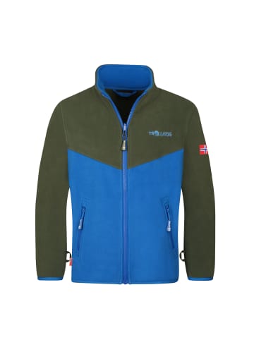 Trollkids Fleecejacke "Oppdal" in Efeugrün/Mittelblau