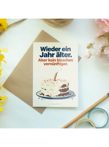 Mr. & Mrs. Panda Geburtstagskarte Kuchen ironisch Design mit Spruch in Weiß