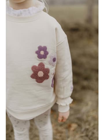 leevje Oversized Sweatshirt flowers in light beige