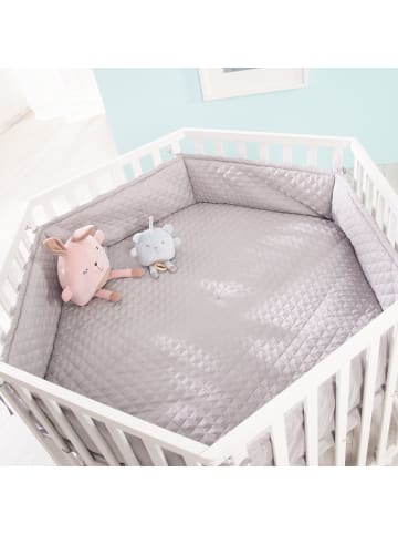 roba Laufgitter Adam & Eule 6-eckig Holz weiß inkl. Matratze, Schutzeinlage & Rollen