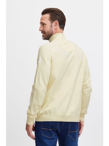 FQ1924 Troyer FQKyle raglan halfzip knit 21900570  Modischer Strickpullover mit Troyer-Kragen in Weiß