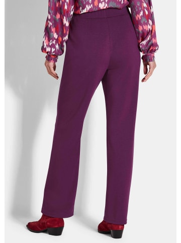 GOLDNER Weite Stoffhose VERA mit Biesen in beere