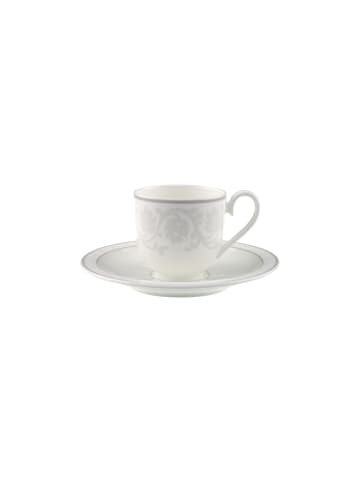 Villeroy & Boch Espressotasse mit Untertasse Gray Pearl 70 ml in weiß
