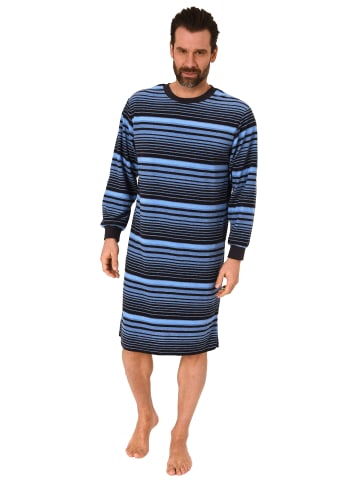 NORMANN Frottee Nachthemd langarm Bündchen - 75609 in hellblau