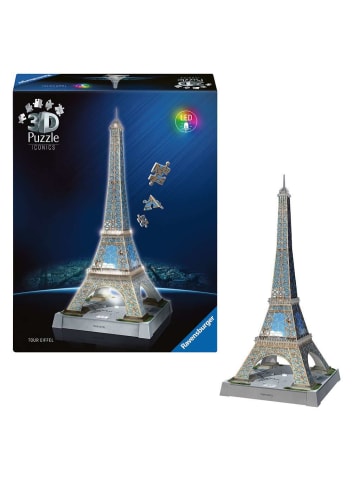 Ravensburger Ravensburger Puzzle 216 Teile Konstruktionsspiel Iconics: Eiffelturm - mit Licht in bunt