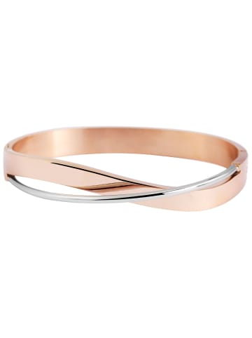 Adeliás Damen Armband – Armreif aus Edelstahl Ø 6,0 cm cm in silber