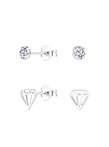 Alexander York Ohrstecker-Set DIAMOND in 925 Sterling Silber, 4-tlg.