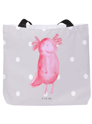 Mr. & Mrs. Panda Reisetasche Axolotl Glücklich ohne Spruch in Grau Pastell