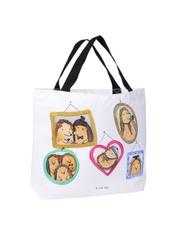 Mr. & Mrs. Panda Tote Bag Igel Familie ohne Spruch in Weiß