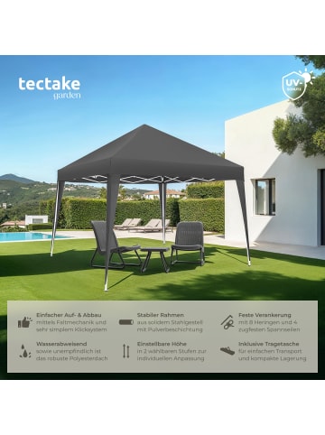 tectake Pavillon Linosa inklusive Spannseile, Heringe und Tragetasche, grau