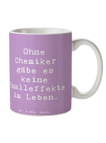 Mr. & Mrs. Panda Henkelpott Spruch Chemiker Knalleffekte mit Spruch in Lavendeltraum