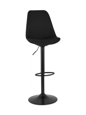 KADIMA DESIGN Verstellbarer Hocker | Bequemer Sitzhocker mit Fußstütze in Schwarz