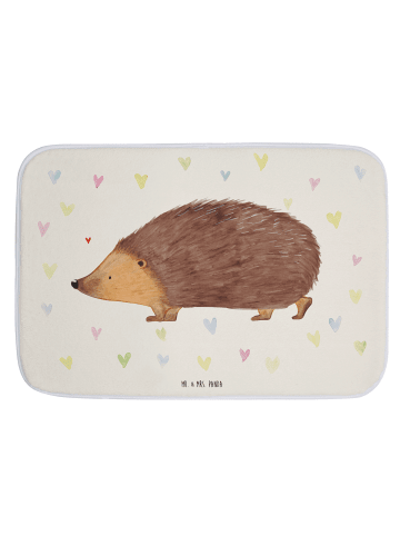 Mr. & Mrs. Panda Badematte Igel Herzen ohne Spruch in Weiß