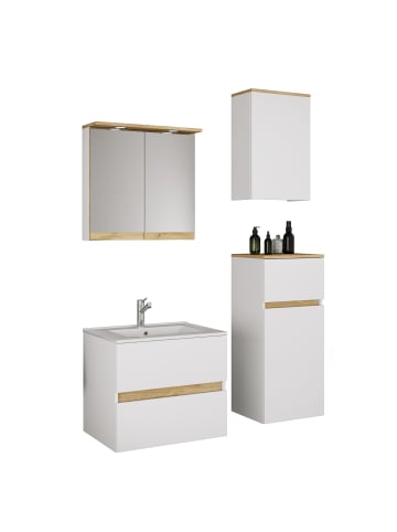 VCM 5 tlg. Badmöbel-Set mit Waschbecken Cosila-I 61 cm in Weiß