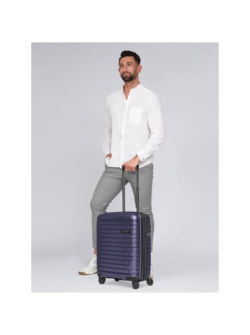 Pactastic Collection 04 THE CABIN + 4 Rollen Kabinentrolley S 55 cm mit Dehnfalte in purple-metallic