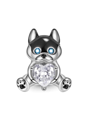 GNOCE Sterling Silber Husky Herz Charm