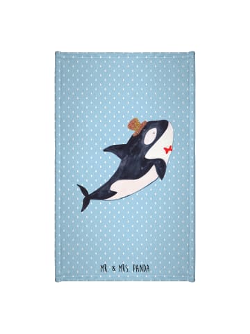 Mr. & Mrs. Panda Handtuch Orca Zylinder ohne Spruch in Blau Pastell