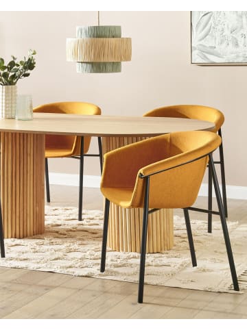 Beliani 2er-Set Esszimmerstuhl AMES in Orange/Schwarz