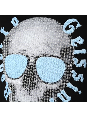 Roberto Geissini Stitched Skull T-Shirt Schwarz Blau