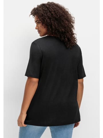 sheego T-Shirt in schwarz