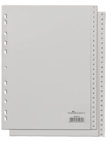 Durable Register A4 1-52 PP grau