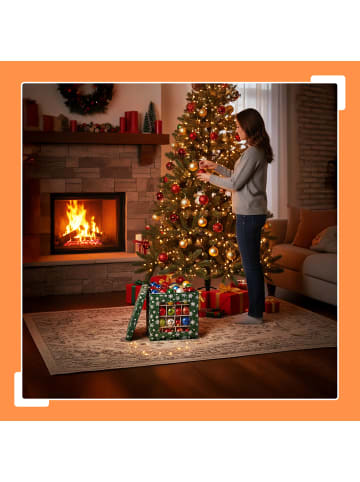 3 x Weihnachtskugel-Aufbewahrungsbox in Grün - (B)33 x (H)33 x (T)33 cm