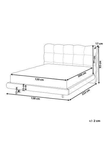 Beliani 2-tlg Doppelbett SOULISSE in Beige/Schwarz