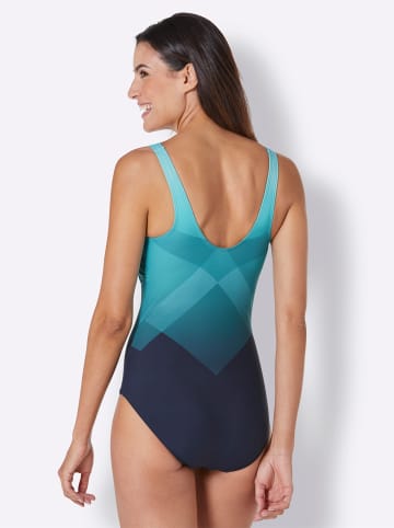 WITT WEIDEN Badeanzug in marine-türkis-bedruckt