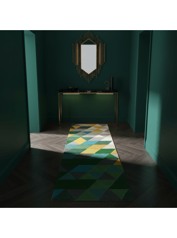 KADIMA DESIGN Wollteppich Kurzflor DERWENT Geometrisch Naturfaser Wohnzimmer