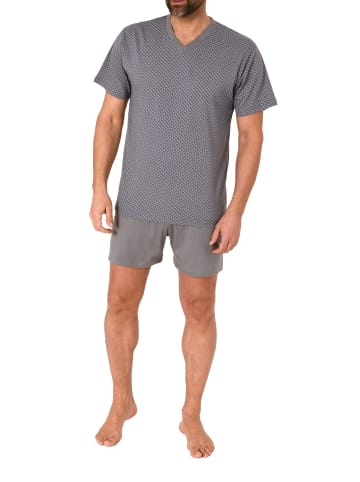 NORMANN Kurzarm Schlafanzug Shorty Pyjama print - 86285 in grau
