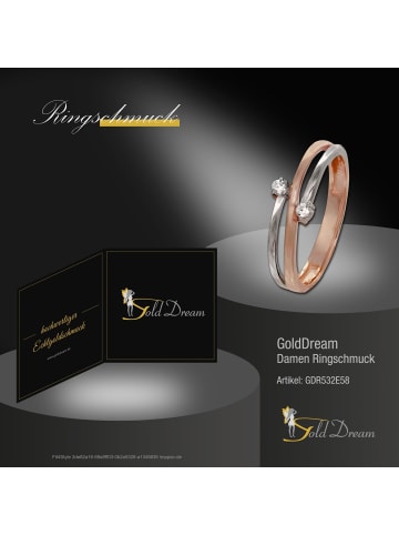 GoldDream Goldring 333 Rosegold - 8 Karat, 333 Weißgold - 8 Karat, Boho Größe 58 (18,5)