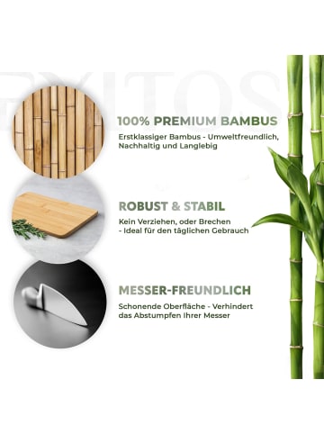 Exitoso Frühstücksbrett 6er-Set Bambus Creme