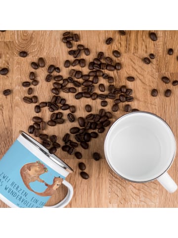 Mr. & Mrs. Panda Pott Brautpaar Herzen mit Spruch in Sky Blue