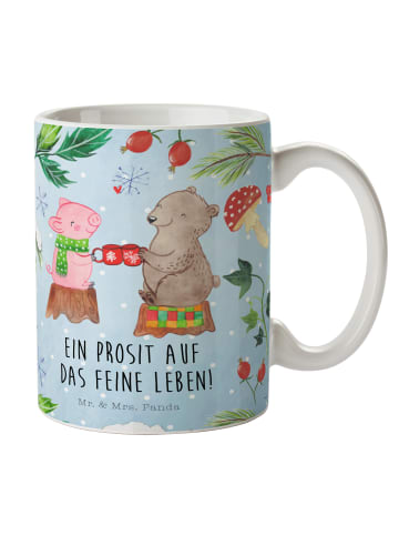 Mr. & Mrs. Panda Tasse Glühschwein Sause mit Spruch in Weiß