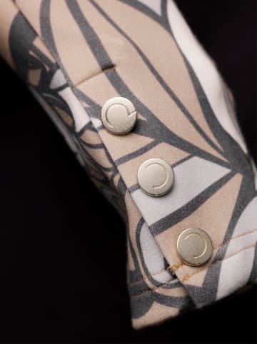 creation L Modal-Mix-Blazer in beige-hellgrau-bedruckt