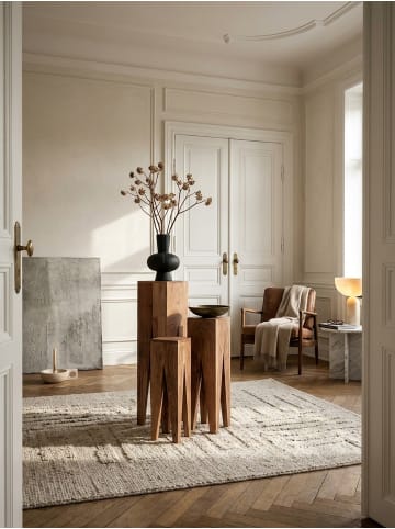 KADIMA DESIGN Beistelltisch 3er Set Massivholz Satztisch Quadratisch Modern, in Akazie