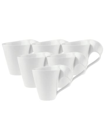 6er Set Becher mit Henkel NewWave in Weiß 300 ml