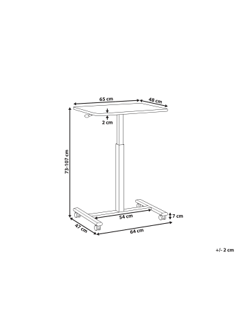 Beliani Verstellbarer Laptopständer ACADEMIA in Schwarz - (W) 65 x (H) 73 x (L) 48 cm