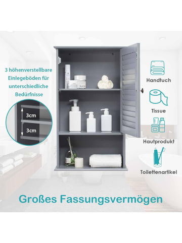 COSTWAY Badezimmerschrank hängend in Grau