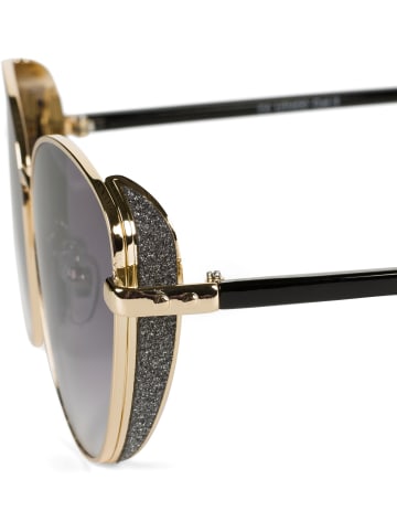 styleBREAKER Cateye Sonnenbrille in Gold / Grau Verlauf