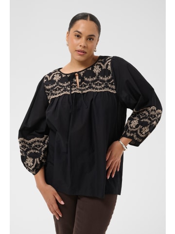 KAFFE curve Langarm-Bluse KCkit Loose fit in Black Deep