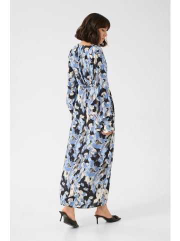 Kaffe Kleid KAjodie Loose fit in Black/Blue Graphic Strokes