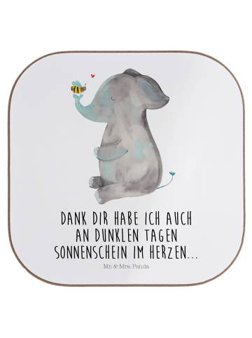 Mr. & Mrs. Panda Untersetzer Gläser Elefant Biene mit Spruch in Weiß