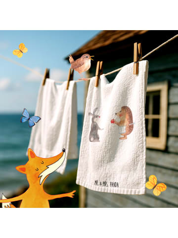 Mr. & Mrs. Panda Handtuch Hase Igel ohne Spruch in Weiß