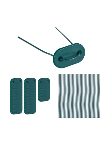 relaxdays 104 x Sichtschutz-Befestigungsset in Grün