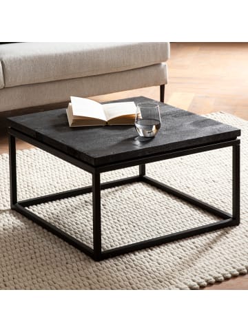 FineBuy Couchtisch in Schwarz / Mango / 60x60x35