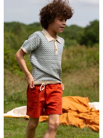 Little Green Radicals Kurzärmeliges Stricktop in Blau